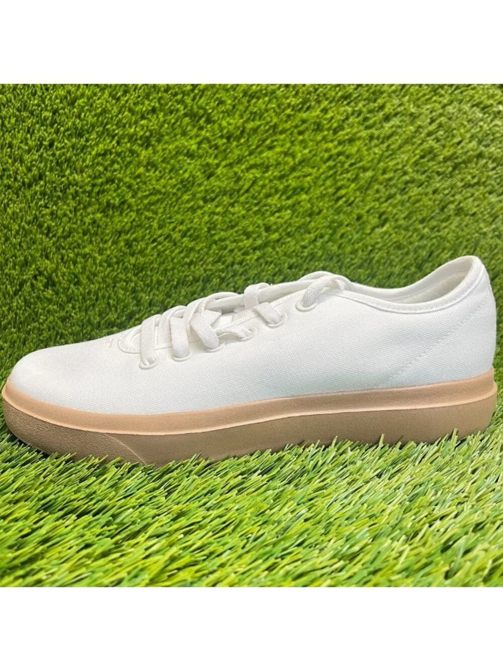 Allbirds Canvas Piper 2 Womens Size 10 White Gum Athletic Running Shoes Sneakers